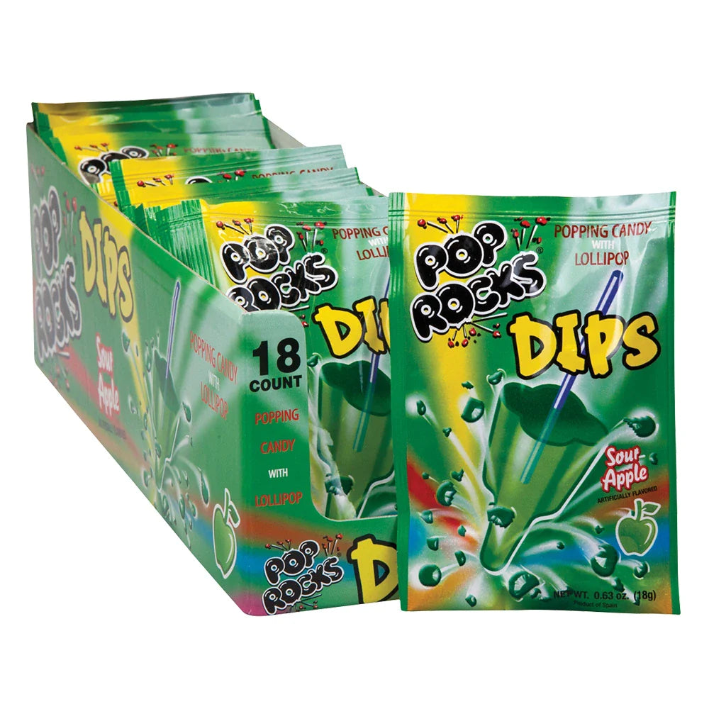 Pop Rocks Dips Sour Apple X 18 Units - Québec Candy