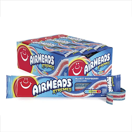 Airheads Xtremes Belts Blue Raspberry 2oz X 18 Units - Québec Candy