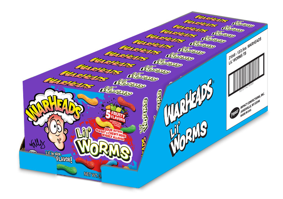 Theater Box Warheads Lil Worms 3.5 Oz X 12 Units - Québec Candy