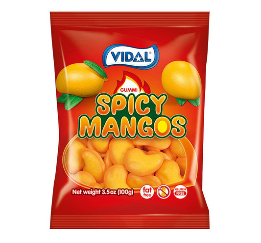 Vidal Spicy Filled Mangos Peg Bag 3.5oz X 14 Units - Québec Candy