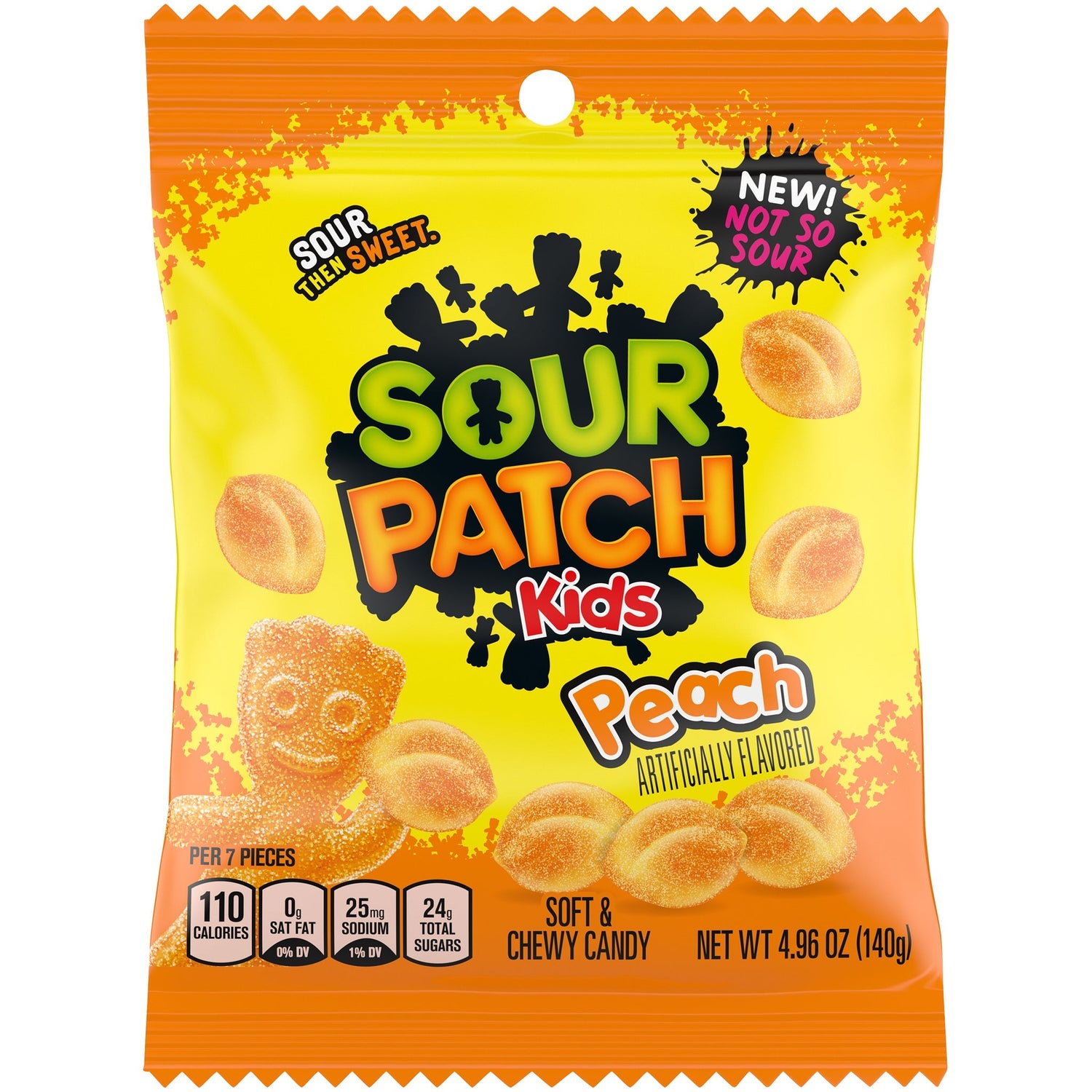 Sour Patch Kids - Peach - Peg Bag 4.96oz X 12 Units - Québec Candy