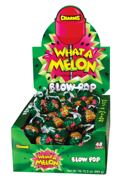 Charms Blow Pop What- A -Melon 48 Units - Québec Candy
