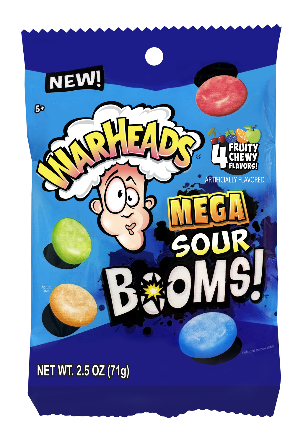 Warheads Sour Booms Fruit Chews Peg Bags 2.5oz X 12 Counts - Québec Candy