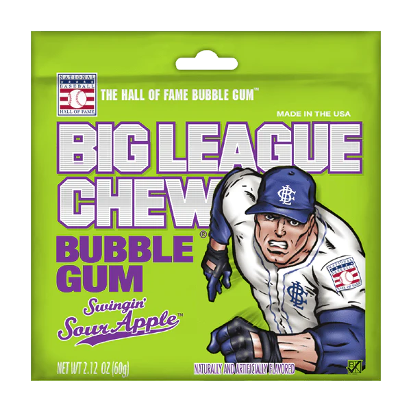 Big League Chew Sour Apple 12 Units - Québec Candy