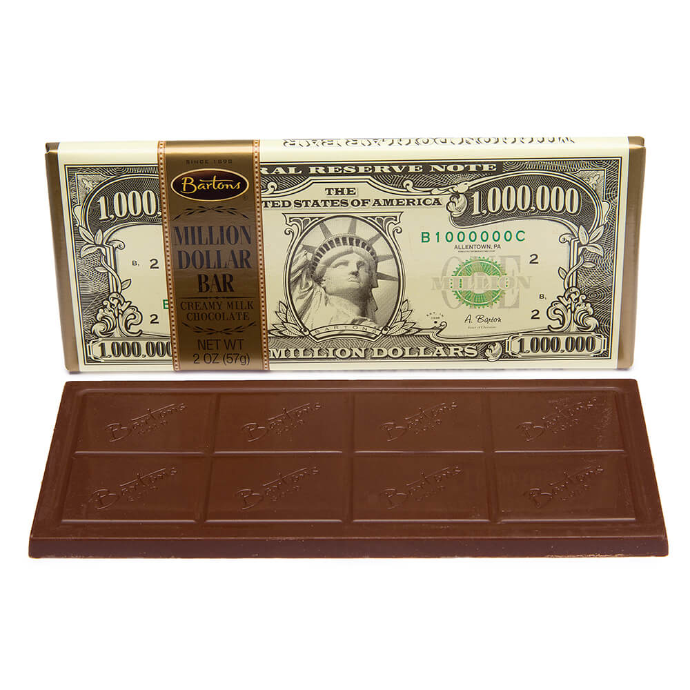 Bartons Million Dollar Milk Chocolate Bar 2oz X 12 Units - Québec Candy