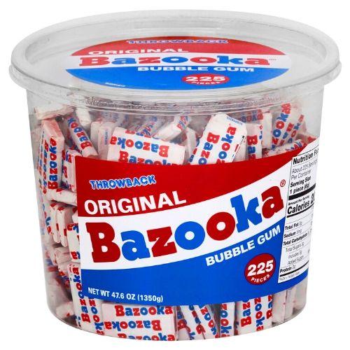 Bazooka Original Throwback Bubble Gum Tub ( 225 Pieces ) - Québec Candy