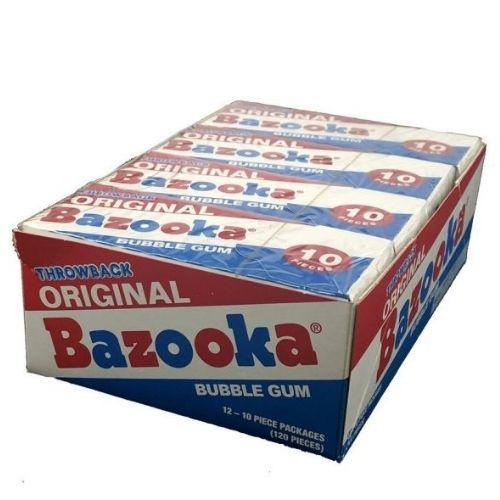 Bazooka Wallet Pack 10pc (5 Orig,5 Blue Rasp) X 12 Units - Québec Candy