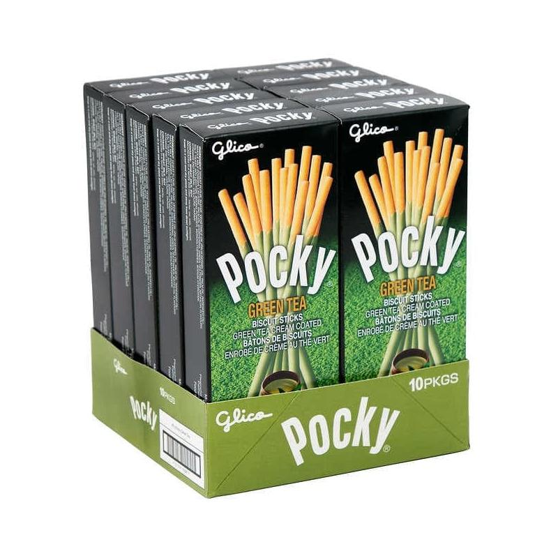 Glico Pocky Macha Green Tea 33g X 10 Units - Québec Candy