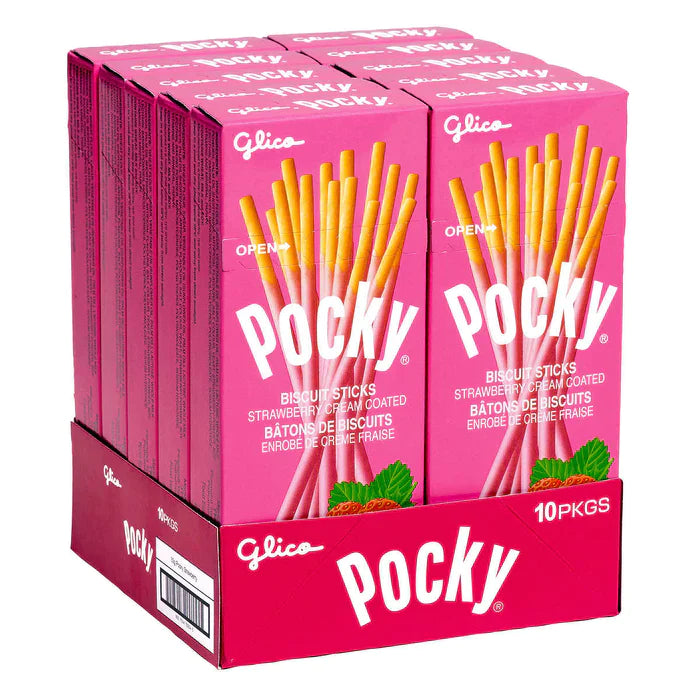 Glico Pocky Strawberry 33g X 10 Units - Québec Candy