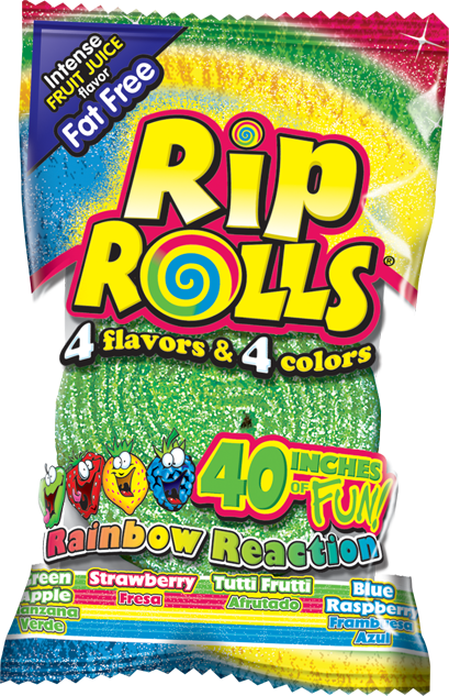 Rip Rolls Rainbow Reaction 1.4oz X 24 Units - Québec Candy