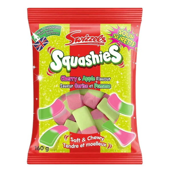 UK Swizzels - Squashies Foam Gummies( Cherry & Apple) 5.6oz X 10 Units - Québec Candy