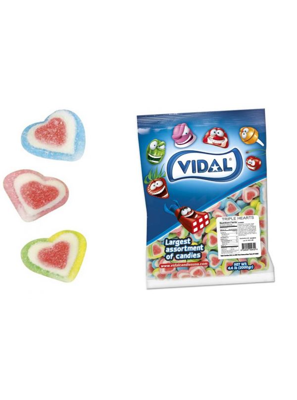 Bulk Vidal Gummi Triple Hearts X 4.4lb - Québec Candy